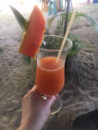 Papayasaft auf der Isla Carenero Panama